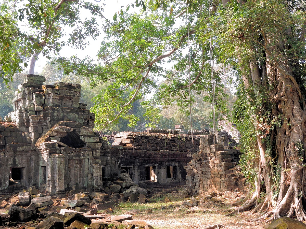 Preah Khan in the middle of dry jungle