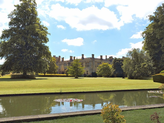 water pond with sudeley castle in background