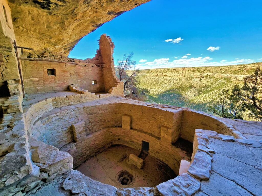 view of valley from cliff dwelling at Mesa Verde