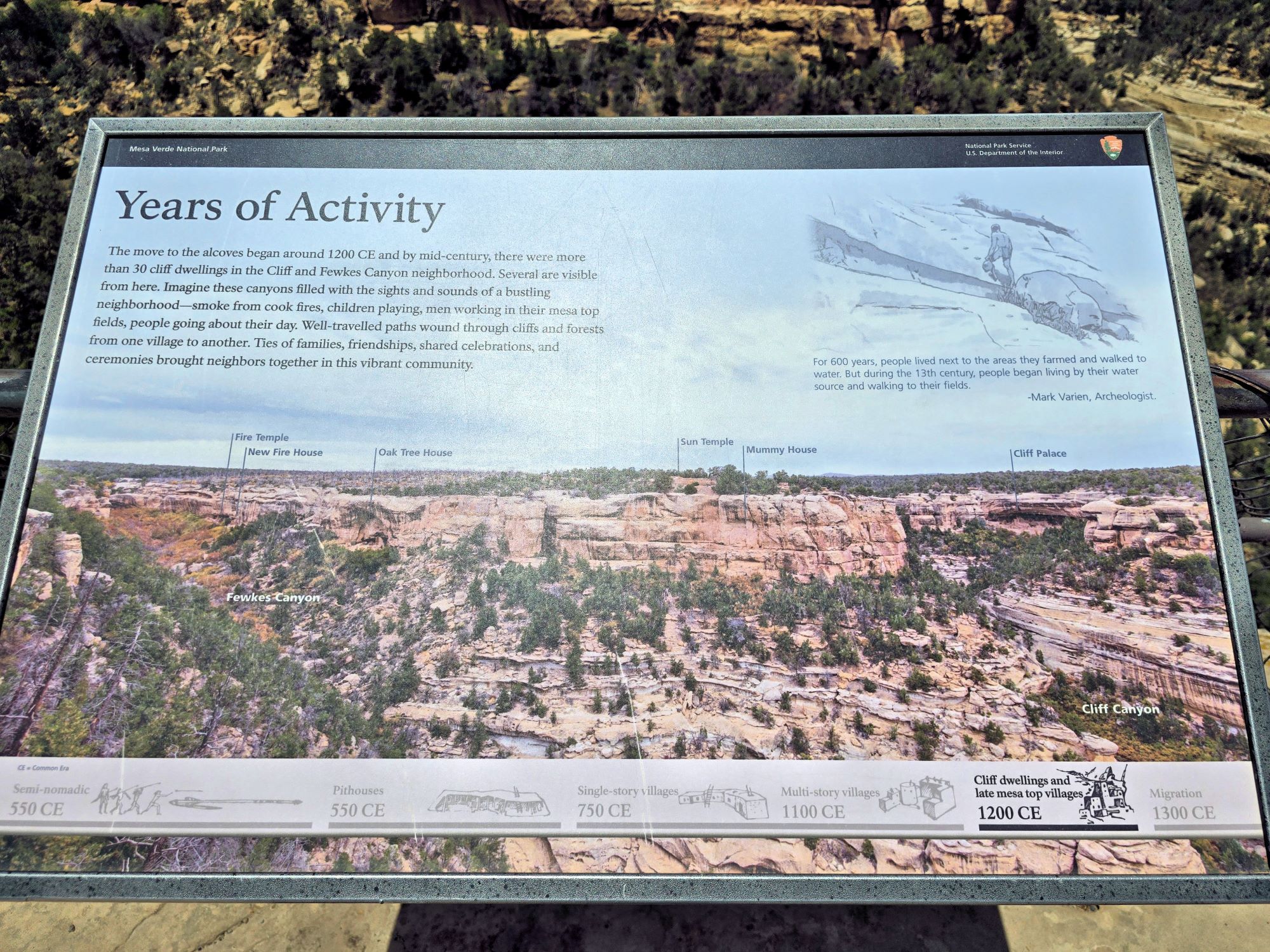 sign showing location of cliff dwellings